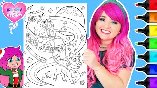 Coloring Kimmi The Clown Christmas Coloring Book  Santas Sleigh Coloring Page  Ohuhu Art Markers [upl. by Yennaiv726]