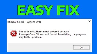 How To Fix ResampleDMOdll Missing in Windows 11 Download amp Fix Missing DLL File Error [upl. by Arvind]