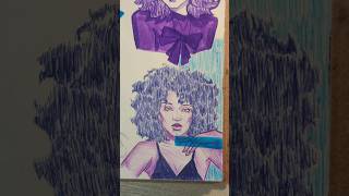 Day 135365 of dailyart  art multicolor pen ink artinspo inspiration portrait sketch [upl. by Lerred]