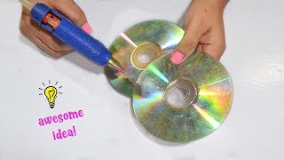 Best Reuse Idea With Old Cds How To Recycle Old Cds [upl. by Annavoj209]