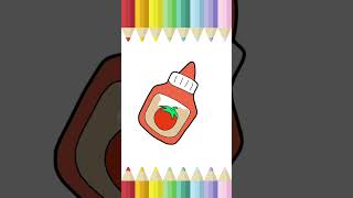 how to draw ketchup cute and easy drawing ideas cute and beautiful drawing funny drawing easy [upl. by Vida]