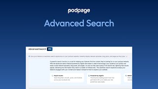 Using Advanced Search in Podpage [upl. by Ekusoyr]