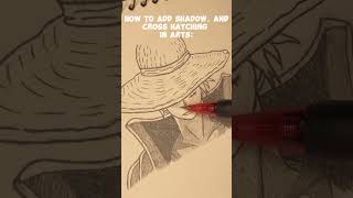 Shadow  cross hatching 🖌️👀 shorts artist sketch youtubeshorts subscribe anime [upl. by Drahsar]