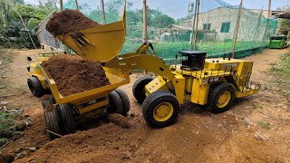 Cat 994 volvo a30g wheel loader dump truck work at site  rc action homemade [upl. by Ailimac472]