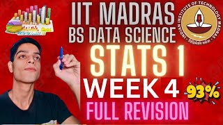 Statistics 1 Week 4 ALL Concepts amp Formulas Explained Qualifier Revision IIT Madras BS Data Science [upl. by Fiorenza]