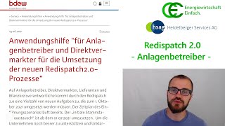 Redispatch 20  Anlagenbetreiber Anwendungshilfe BDEW [upl. by Norra448]