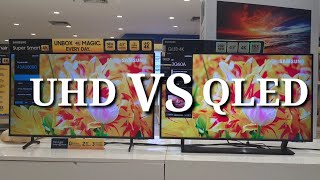 SAMSUNG UHD VS QLED PICTURE QUALITY COMPARISON [upl. by Manthei]