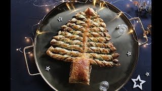 Feuilleté au pesto  recette rapide et facile pour Noël [upl. by Aihsenek]