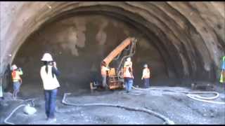 Shotcrete  Low Slump Concrete with Fibers for Tunnel Lining [upl. by Paget]