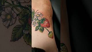 Custom Strawberry vine coverup Tattoo strawberry coveruptattoo Custom design colorful [upl. by Boleslaw]