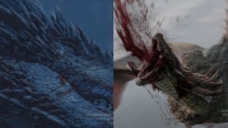 Rhaegal amp Viserion Death Scenes  Both Dragons Death Scenes  Game of Thrones FULL HD [upl. by Nelyak]