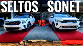 Kia Seltos vs Sonet Htx Facelift 2024 Comparison  Seltos worth buying over Sonet [upl. by Veronika622]