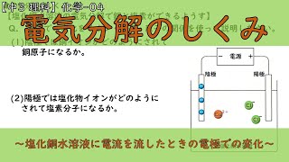 【中3 理科】化学04．電気分解のしくみ [upl. by Garnett]