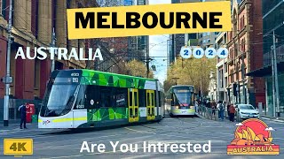 Melbourne CBD Swanston Street winter walk 2024 in 4K Melbourne CBD winter 4k walk [upl. by Nima20]