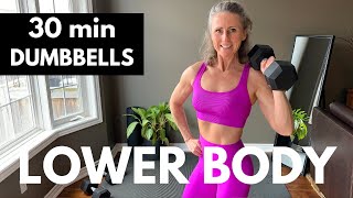 LOWER BODY WORKOUT muscle building dumbbells 30 min legs L1 [upl. by Uzia]