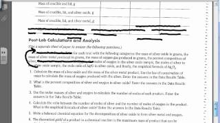 Determination of the Empirical Formula of Silver Oxide Lab Explanation [upl. by Annerol]