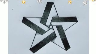 How to Draw An Impossible 3D Star  3D Star Drawing Step by Step [upl. by Enilegna695]