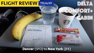 Delta Comfort Review Denver to New York JFK  Travip Flight Review [upl. by Ila]