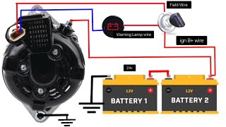 How to Connection Car Alternator  Car Alternator Wiring Diagram  3 Pin Alternator Wiring [upl. by Eitsim]