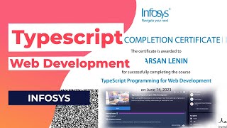 Infosys Typescript Web Developement Infosys certification [upl. by Llebasi]