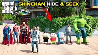 GTA 5 Shinchan Playing Hide amp Seek With AvengersFranklin amp Pinchan [upl. by Ahsaten]