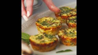 Best Mini Quiche Recipe  Mushroom Spinach and Feta Mini Quiches [upl. by Ellehcor]