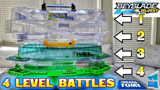 Beyblade Burst 4Level Beystadium Battles  Hasbros Battle Tower  Interstellar Drop Beystadium [upl. by Blaine]