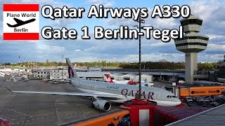 Qatar Airways Airbus A330200 Gate 1 takeoff from Berlin TXL [upl. by Packston]