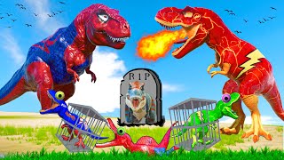 ALL SUPER HERO DINOSAURS SHOWCASE vs NEW Spiderman TRex vs Indominus Rex Dinosaur Battle Royale [upl. by Areivax210]