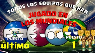 TODOS LOS EQUIPOS QUE JUGARON MUNDIALES 19302022 countryballs [upl. by Ahsiym]