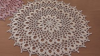 Crochet doily tutorial How to crochet doily 15 17 round Part 4 [upl. by Elleoj]