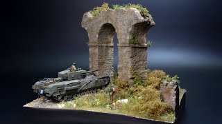 Churchill MK IV  Aqueduct  All Roads Lead to Rome  172  Diorama [upl. by Lyrpa323]