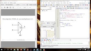 Ejemplo del Multiplexor 21 en un editor de texto VHDL en QUARTUS II  2018 [upl. by Ecadnarb]