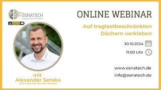 AUF TRAGLASTBESCHRÄNKTEN DÄCHERN VERKLEBEN  OSNATECH SUNMAN Webinar [upl. by Ramos]