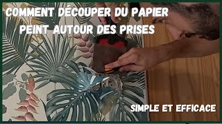 Comment découper du papier peint autour des prises et interrupteurs Simple et efficace [upl. by Cletus]