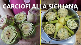 Carciofi alla Siciliana ca Muddica ricetta Carciofi alla Siciliana [upl. by Hanschen794]