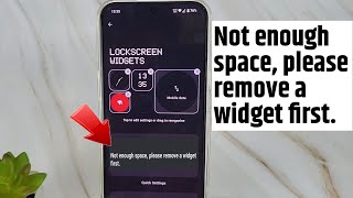 not enough space please remove a widget first nothing phone [upl. by Ahsilac]