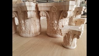 Large carved capitels with CNC Большие резные капители на чпу [upl. by Li]