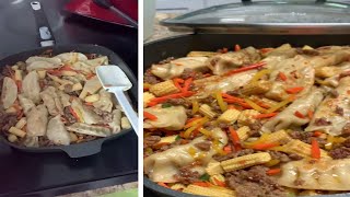 Pork Pot Sticker Stir Fry  Stir Fry amp Potstickers  Make Pork Pot Stickers Recipe [upl. by Hilliary838]