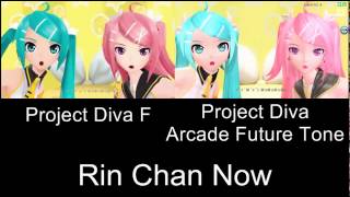 Project Diva Rin Chan Now PV Comparison PS3 Arcade Future Tone [upl. by Vaas198]