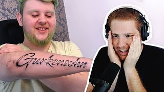 Unge REAGIERT auf Gurkensohns Tattoo  ungeklickt [upl. by Yeleak]