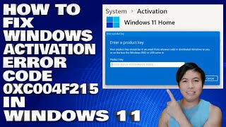 How To Fix Windows Activation with Error Code 0xC004F215 in Windows 1011 [upl. by Squires]