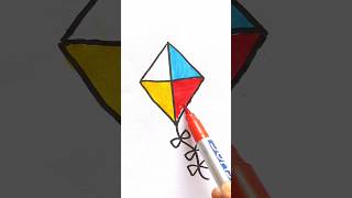 Easy Drawing Kite 🪁 for Kids kite shorts [upl. by Irac430]