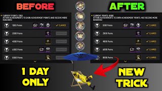 HOW TO COMPLETE ACHIEVEMENT MISSION IN 1 DAYS🤫  FREEFIRE ACHIEVEMENT MISSION NEW TRICK💯 FREE EMOTE [upl. by Gristede]