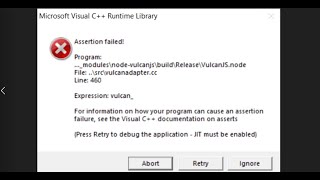 Fix Microsoft Visual C Runtime Library Assertion Failed Vulcanadaptercc Error Adobe Windows PC [upl. by Ahsal]