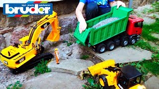 Car toy video for kids Excavator and Construction Trucks for Children learn [upl. by Ainosal]