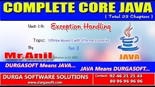 Core Java Exception Handling throw keyword with different scenarios Part 3 [upl. by Oag]