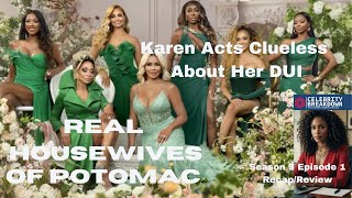 Real Housewives of Potomac Season 9 Episode 1 RecapReview Karen Acts Clueless About Her DUI [upl. by Ellenwahs]