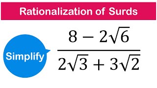 How to Rationalize the denominator with a Surd  SHS CORE  ELECTIVE MATH [upl. by Luwana]