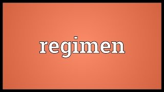 Regimen Meaning [upl. by Skill145]